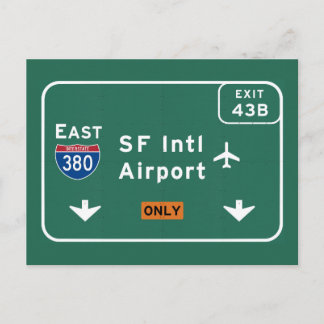San Francisco CA SFO Airport I-380 E Interstate - Postcard