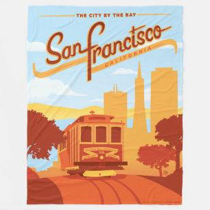 San Francisco, CA - The City by the Bay Fleece Blanket