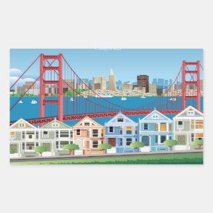 San Francisco, CA   The City By The Bay Rectangular Sticker