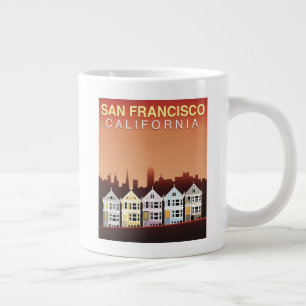San Francisco, CA   The Painted Ladies Large Coffee Mug