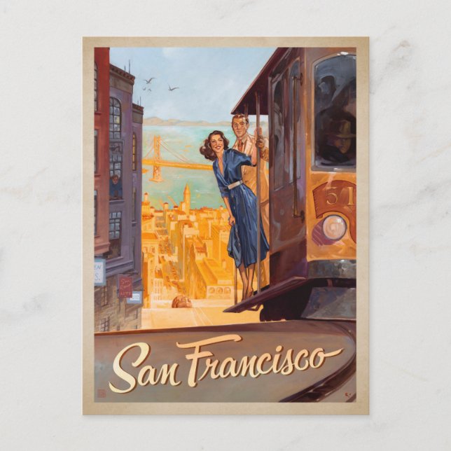 San Francisco, CA - Trolly Postcard (Front)