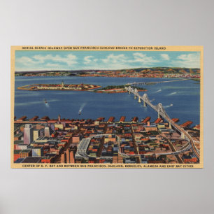 San Francisco, CAAerial View of S. F. Bridge Poster
