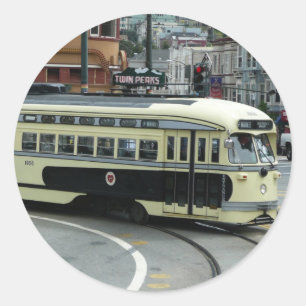 San Francisco Cable Car Classic Round Sticker