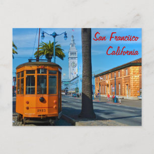 San Francisco Cable Car & Ferry Building Postcard