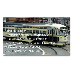 San Francisco Cable Car Magnetic Business Card