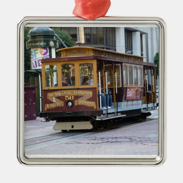 San Francisco Cable Car Metal Tree Decoration (Front)