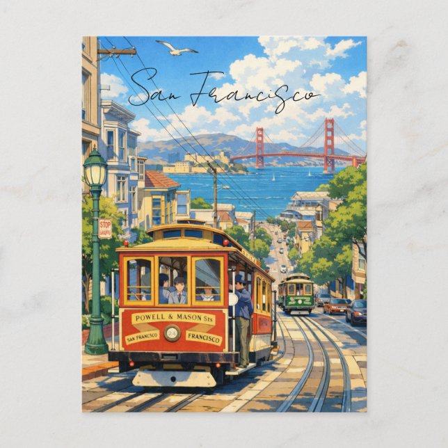 San Francisco Cable Car Postcard (Front)