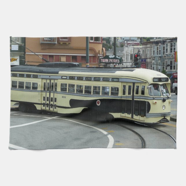 San Francisco Cable Car Tea Towel (Horizontal)