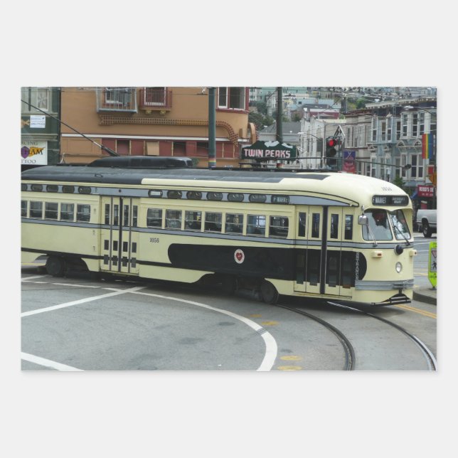San Francisco Cable Car Wrapping Paper Sheet (Front)