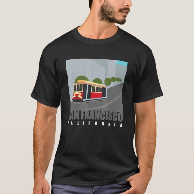 San Francisco Cable Cars For California Fans T-Shirt (Front)