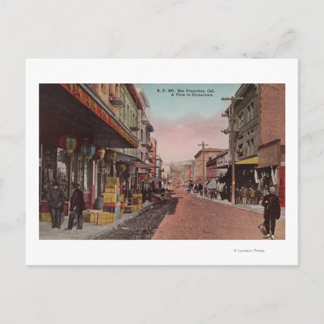 San Francisco, CADirt Road View of Chinatown Postcard (Front)