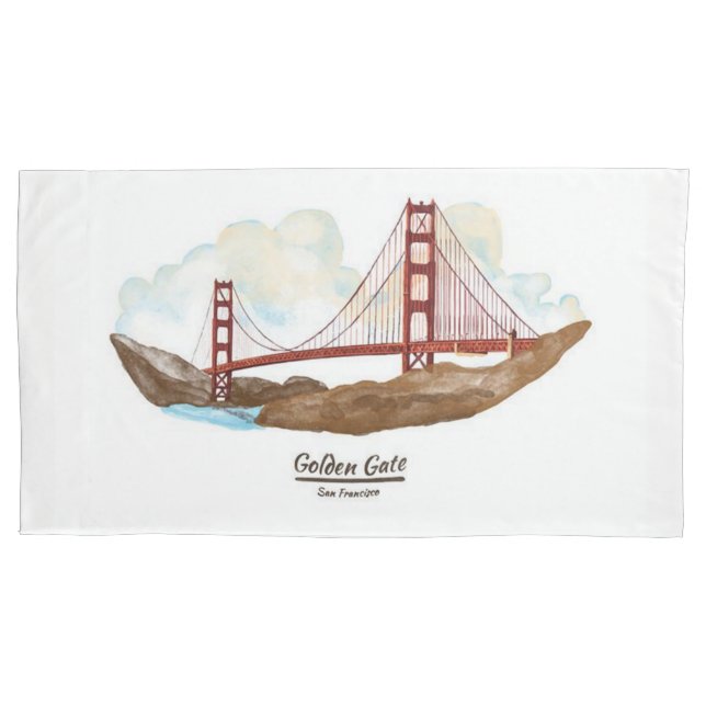 San Francisco Califorina Landmarks Pillowcase (Front)