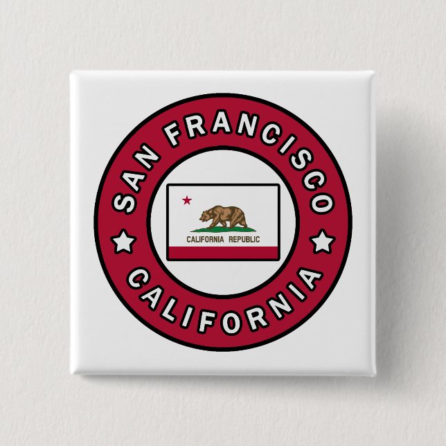 San Francisco California 15 Cm Square Badge (Front)