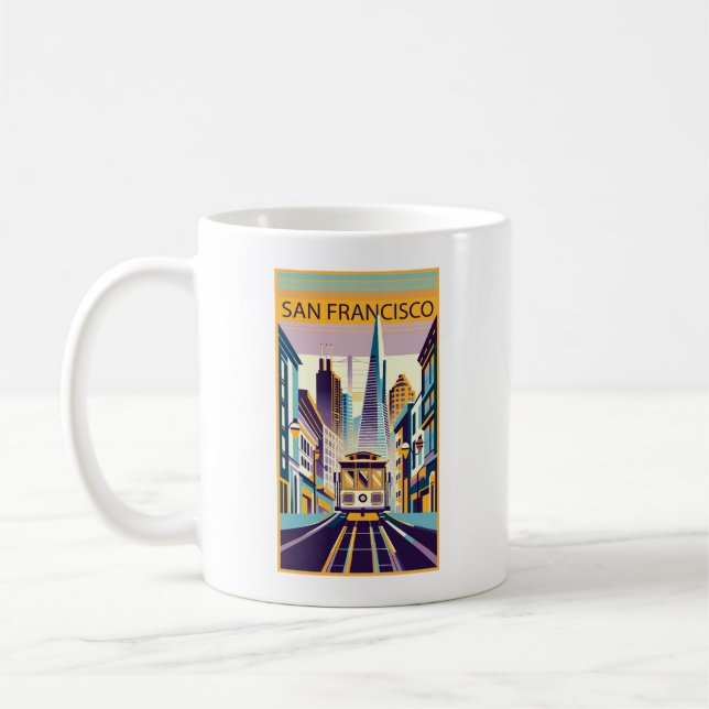 San Francisco California Art Deco Coffee Mug (Left)
