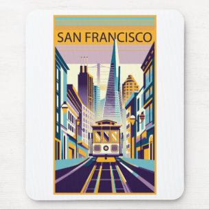 San Francisco California Art Deco Mouse Mat