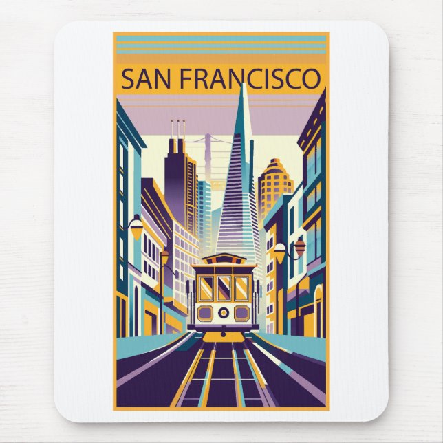 San Francisco California Art Deco Mouse Mat (Front)