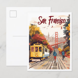San Francisco California Art Vintage Travel Postcard