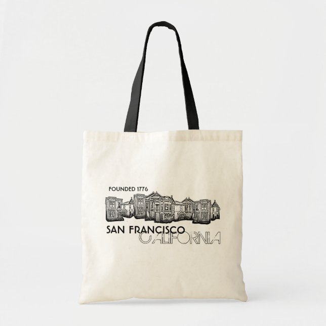 San Francisco California black old town bag (Front)