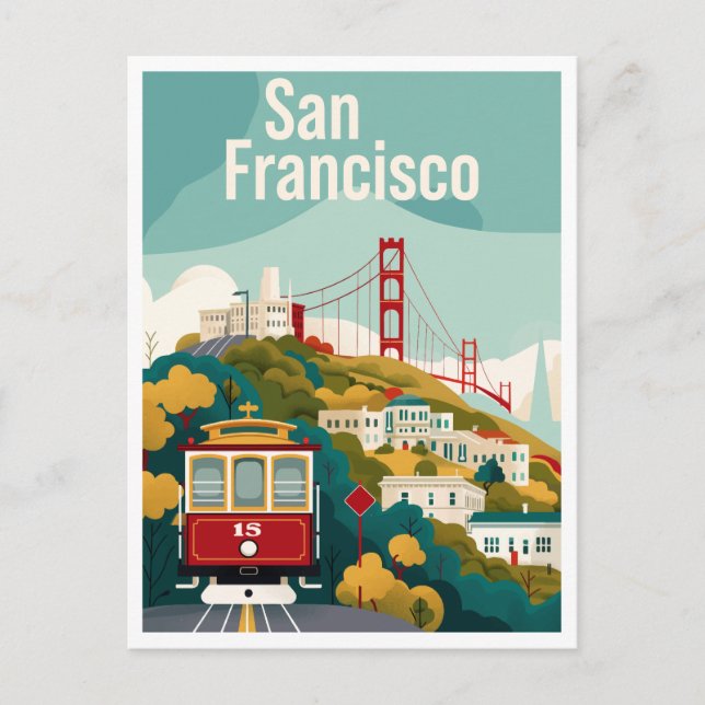 San Francisco California - Cable Car Save the Date Postcard (Front)