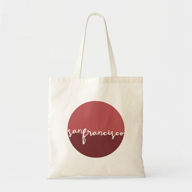 San Francisco, California | Calligraphy Circle Tote Bag (Front)