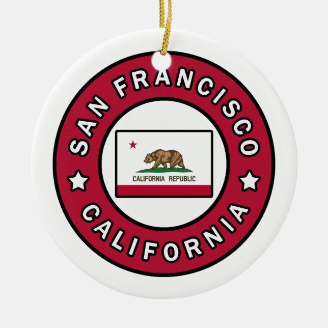 San Francisco California Ceramic Tree Decoration (Front)