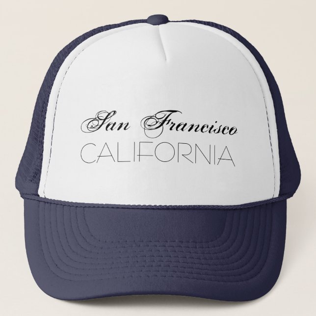 San Francisco California chic customisable Trucker Hat (Front)
