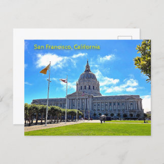 San Francisco California City Hall Postcard Note