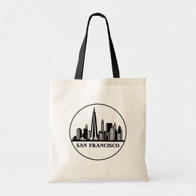 San Francisco California City Skyline Tote Bag (Front)