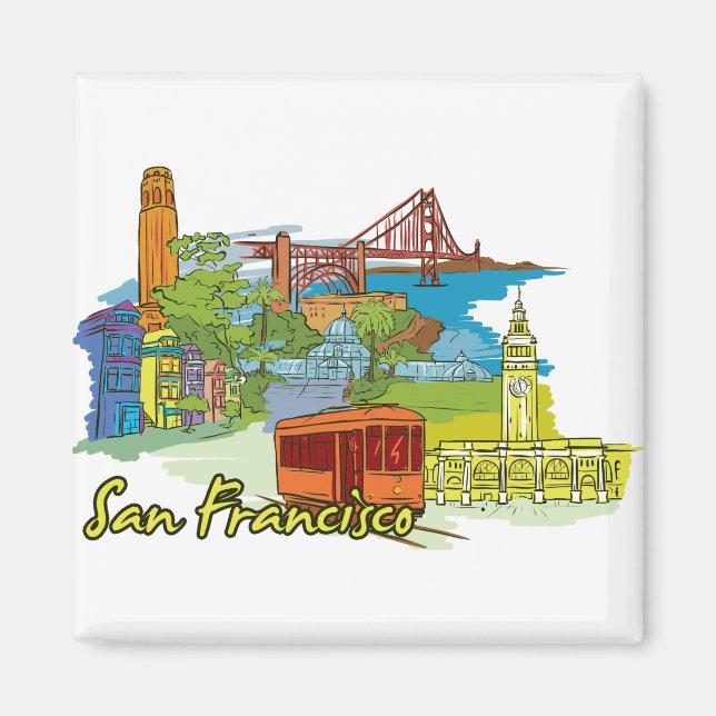 San Francisco, California Famous City Magnet (Front)