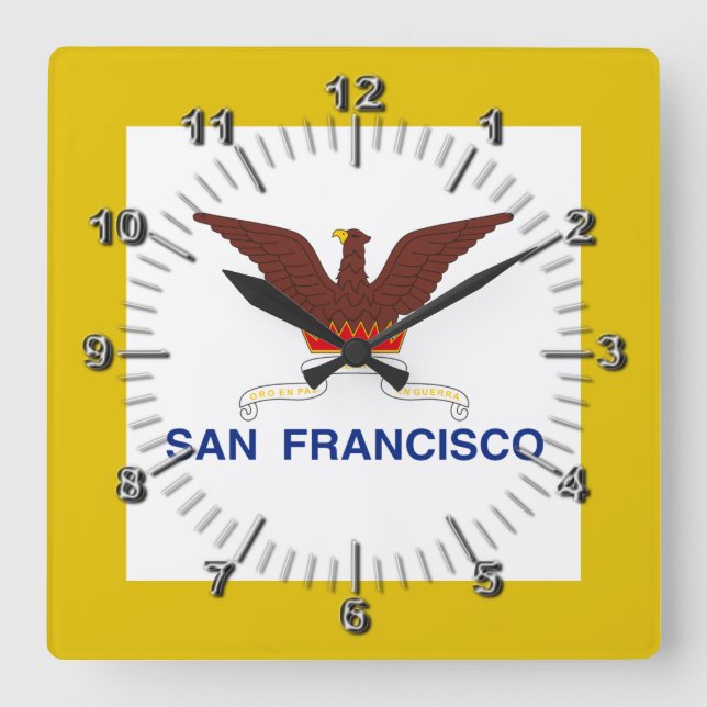 San Francisco (California) flag Large Clock (Front)