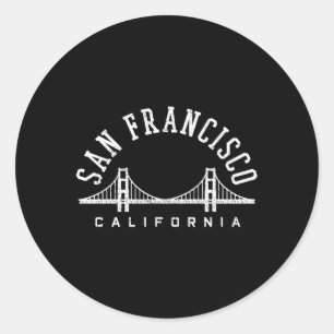 San Francisco California Golden Gate Bridge Classic Round Sticker