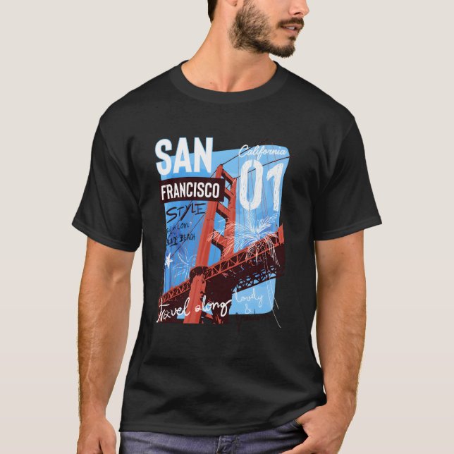San Francisco California Golden Gate Bridge San Fr T-Shirt (Front)