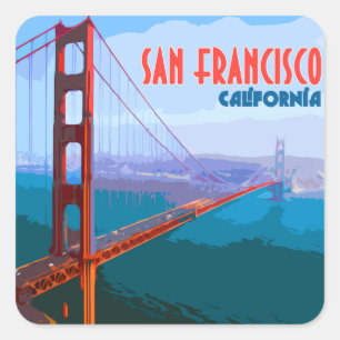 San Francisco California Golden Gate Bridge Square Sticker