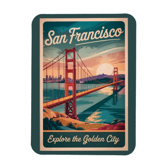 San Francisco California Golden Gate Bridge Travel Magnet (Vertical)