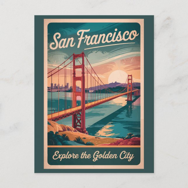 San Francisco California Golden Gate Bridge Travel Postcard (Front)
