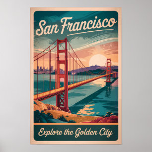San Francisco California Golden Gate Bridge Travel Poster