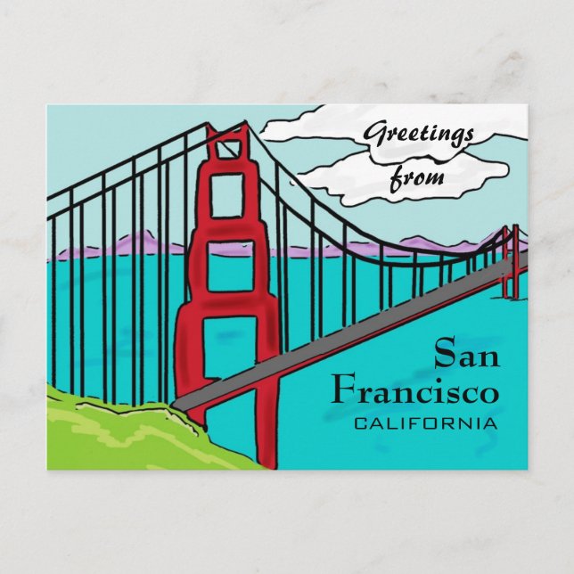 San Francisco California golden gate postcard (Front)