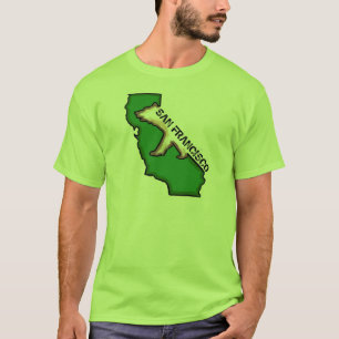 San Francisco California guys green state tee