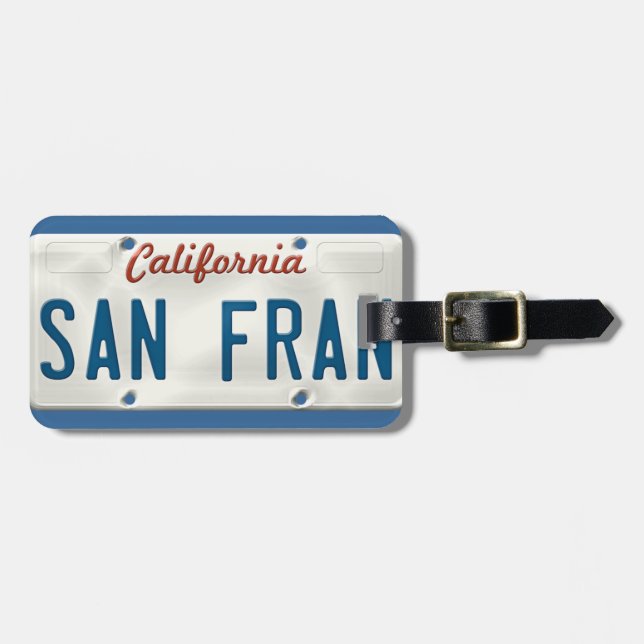 San Francisco California License Plate Luggage Tag (Front Horizontal)
