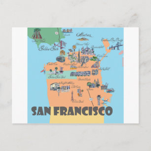 San Francisco California Map Postcard