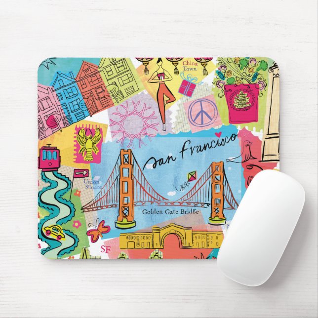 San Francisco, California Mouse Mat (With Mouse)