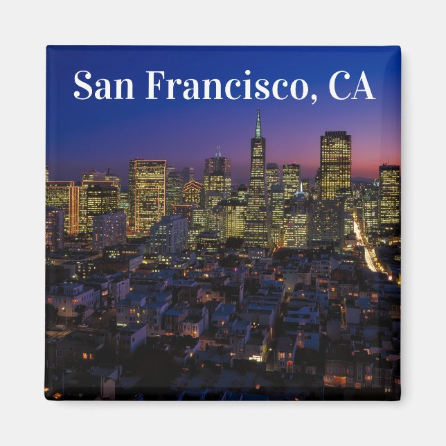 San Francisco California Night Scene Magnet (Front)
