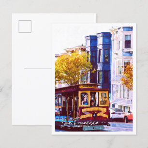 San Francisco California Oil Paint City Landscape Postcard