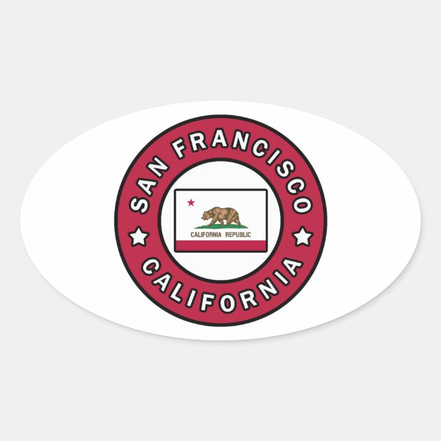 San Francisco California Oval Sticker (Front)