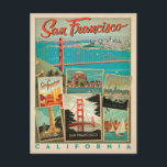 San Francisco, California Postcard<br><div class="desc">Anderson Design Group is an award-winning illustration and design firm in Nashville,  Tennessee. Founder Joel Anderson directs a team of talented artists to create original poster art that looks like classic vintage advertising prints from the 1920s to the 1960s.</div>