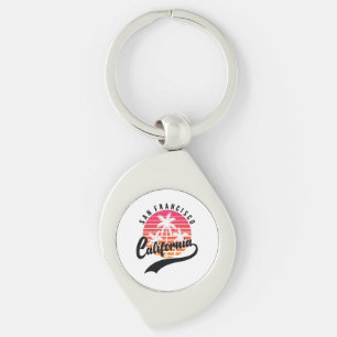 San Francisco, California Retro Metal Keychain