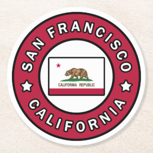 San Francisco California Round Paper Coaster