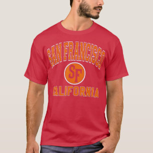 San Francisco California SF Varsity Style Orange P T-Shirt