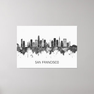 San Francisco California Skyline BW Canvas Print