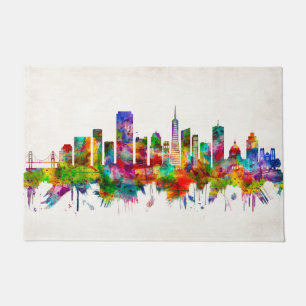 San Francisco California Skyline Doormat